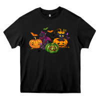 Black Black cat and pumpkin Heavy Core Tee - NancyCooperArtShop