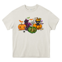 Cream Black cat and pumpkin Heavy Core Tee - NancyCooperArtShop