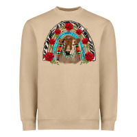 Mushroom brown baby cow floral rose rainbow Heavyweight Sweatshirt - BarkalooDesign