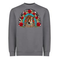 Storm brown baby cow floral rose rainbow Heavyweight Sweatshirt - BarkalooDesign