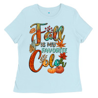 Baby Blue fall is my favorite color Ladies Tee - CowGirlArtShop