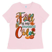 Bubblegum Pink fall is my favorite color Ladies Tee - CowGirlArtShop
