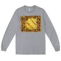 Heather Grey watercolor glitter leopard softball background Long Sleeve Tee - RanaPortraitStore
