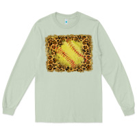 Matcha watercolor glitter leopard softball background Long Sleeve Tee - RanaPortraitStore
