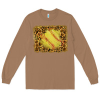 Toasted Coconut watercolor glitter leopard softball background Long Sleeve Tee - RanaPortraitStore