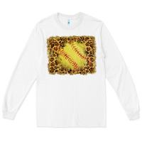 White watercolor glitter leopard softball background Long Sleeve Tee - RanaPortraitStore