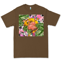Cacao flamingo with leopard Premium Tee - TumblerDesignByShophia