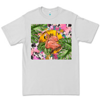 Dove Grey flamingo with leopard Premium Tee - TumblerDesignByShophia