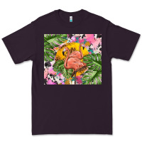 Plum flamingo with leopard Premium Tee - TumblerDesignByShophia