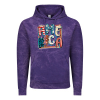 Cloud Purple America with lightning bolt 4th of july Vintage Hoodie - FaDigitalArtStudio