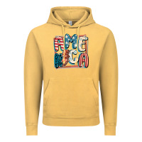 Vintage Mustard America with lightning bolt 4th of july Vintage Hoodie - FaDigitalArtStudio