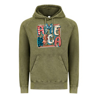 Vintage Olive America with lightning bolt 4th of july Vintage Hoodie - FaDigitalArtStudio