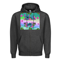 Charcoal Heather custom name stitch Zipper Hoodie - AdoDesignShop