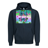 Navy custom name stitch Zipper Hoodie - AdoDesignShop