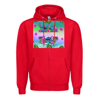 Red custom name stitch Zipper Hoodie - AdoDesignShop