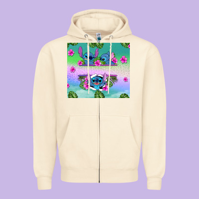 Custom Name Stitch Zipper Hoodie Designed By Adodesignshop