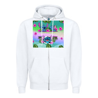White custom name stitch Zipper Hoodie - AdoDesignShop