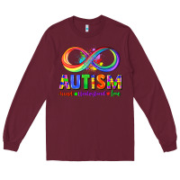 Burgundy Autism accept understand love Long Sleeve Tee - FaDigitalArtStudio