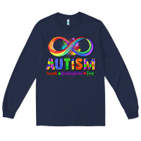 Navy Autism accept understand love Long Sleeve Tee - FaDigitalArtStudio