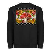 Black ladybug mushrooms Heavyweight Sweatshirt - BarkalooDesign