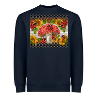 Navy ladybug mushrooms Heavyweight Sweatshirt - BarkalooDesign
