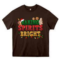 Chocolate Brown Baking spirits bright Heavy Core Tee - NancyCooperArtShop