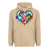 Mushroom heart earth and cancer ribbon Heavyweight Hoodie - AdoDesignShop
