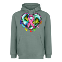 Sage heart earth and cancer ribbon Heavyweight Hoodie - AdoDesignShop