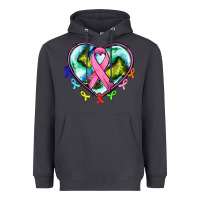 Smoke heart earth and cancer ribbon Heavyweight Hoodie - AdoDesignShop