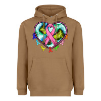 Toasted Coconut heart earth and cancer ribbon Heavyweight Hoodie - AdoDesignShop