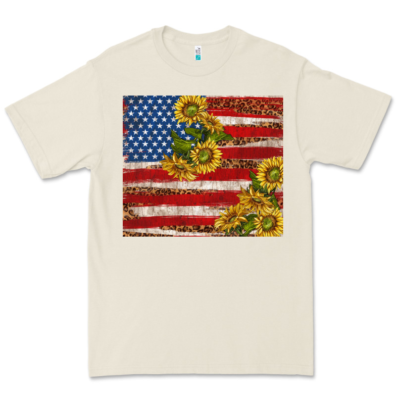 American Flag Sunflowers With Leopard Premium Tee by TumblerDesignByShophia | Teevron