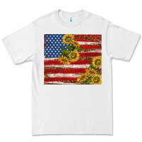 White American flag sunflowers with leopard Premium Tee - TumblerDesignByShophia