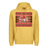 Antique Gold valentines day gnomes leopard Premium Hoodie - Jasminsmagicworld