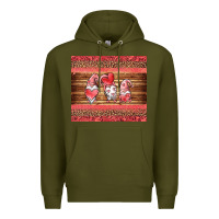 Army Green valentines day gnomes leopard Premium Hoodie - Jasminsmagicworld