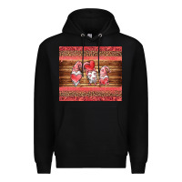 Black valentines day gnomes leopard Premium Hoodie - Jasminsmagicworld
