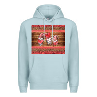 Blue Mist valentines day gnomes leopard Premium Hoodie - Jasminsmagicworld