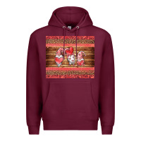 Burgundy valentines day gnomes leopard Premium Hoodie - Jasminsmagicworld