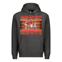 Charcoal Heather valentines day gnomes leopard Premium Hoodie - Jasminsmagicworld