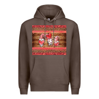 Coffee valentines day gnomes leopard Premium Hoodie - Jasminsmagicworld
