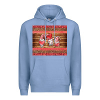 Colony Blue valentines day gnomes leopard Premium Hoodie - Jasminsmagicworld