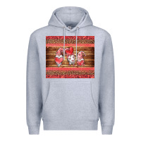 Heather Grey valentines day gnomes leopard Premium Hoodie - Jasminsmagicworld