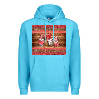 Ocean Blue valentines day gnomes leopard Premium Hoodie - Jasminsmagicworld