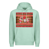 Seafoam valentines day gnomes leopard Premium Hoodie - Jasminsmagicworld