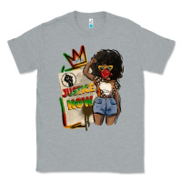 Heather Grey juneteenth justice now Classic Tee - CowGirlArtShop