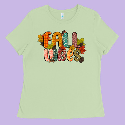 Fall Vibes Ladies Tee Designed By Cowgirlartshop