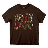 Chocolate Brown Christmas Army wife Heavy Core Tee - NancyCooperArtShop