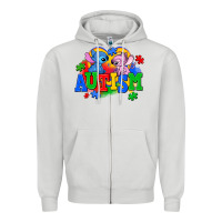 Dove Grey autism stitch with lilo Zipper Hoodie - AdoDesignShop