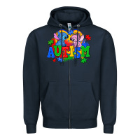 Navy autism stitch with lilo Zipper Hoodie - AdoDesignShop