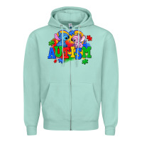 Seafoam autism stitch with lilo Zipper Hoodie - AdoDesignShop