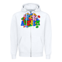 White autism stitch with lilo Zipper Hoodie - AdoDesignShop